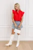 Fashion Week Pleated Top in Red sold by Impressions