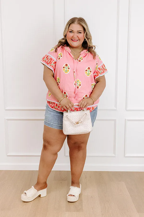 Margaritas On The Boardwalk Floral Top Curves sold by Impressions