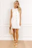 Darling Daze Denim Mini Dress in White sold by Impressions