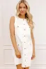 Darling Daze Denim Mini Dress in White sold by Impressions
