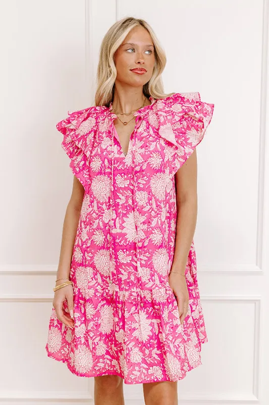 Garden Glance Floral Mini Dress in Blush sold by Impressions