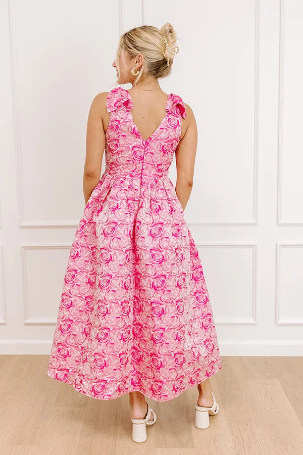 Twilight Garden Jacquard Midi Dress in Pink sold by Impressions product image thumbnail 5