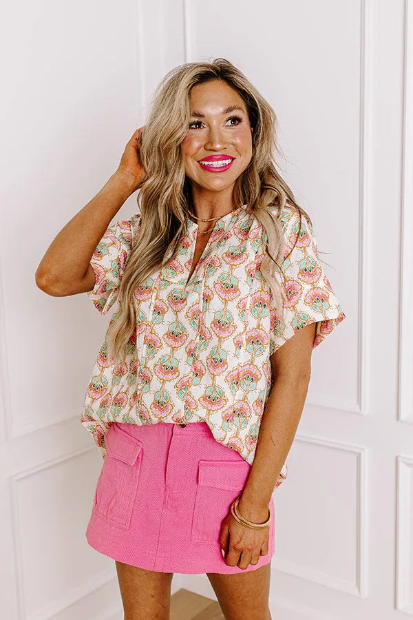 Cue The Sunshine Floral Shift Top sold by Impressions product image thumbnail 4