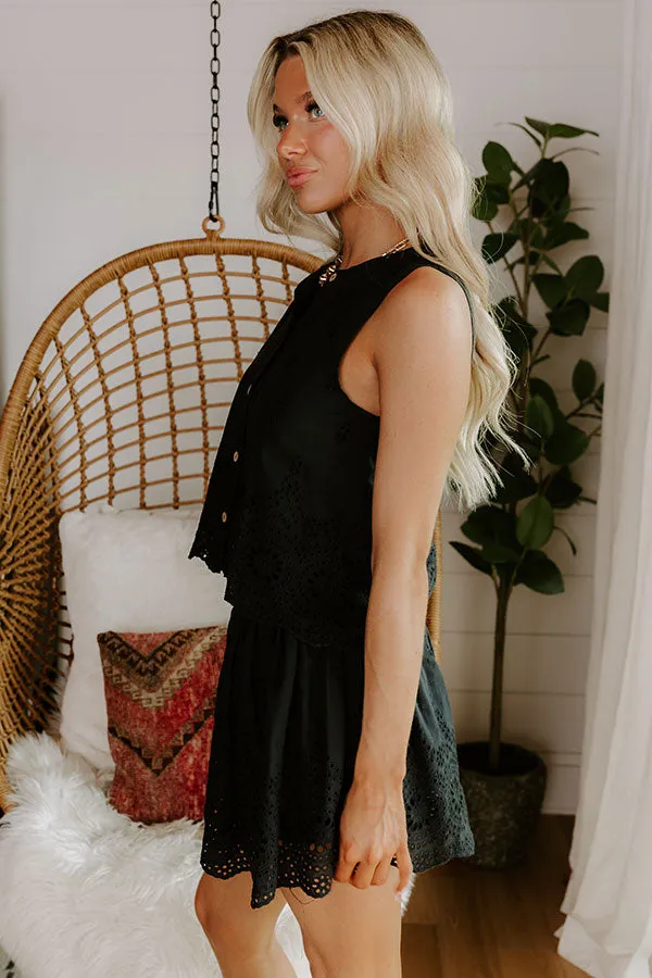 Rose All Day Eyelet Tank in Black sold by Impressions product image thumbnail 3