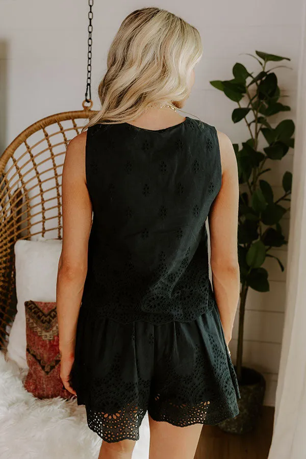 Rose All Day Eyelet Tank in Black sold by Impressions product image thumbnail 4