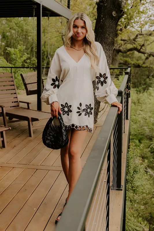 Cocktails Over Chit Chat Embroidered Romper Dress sold by Impressions