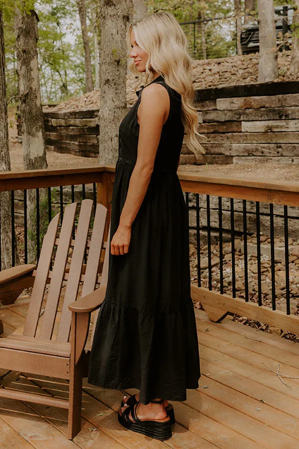 Graceful Moments Button Down Midi Dress in Black sold by Impressions product image thumbnail 3