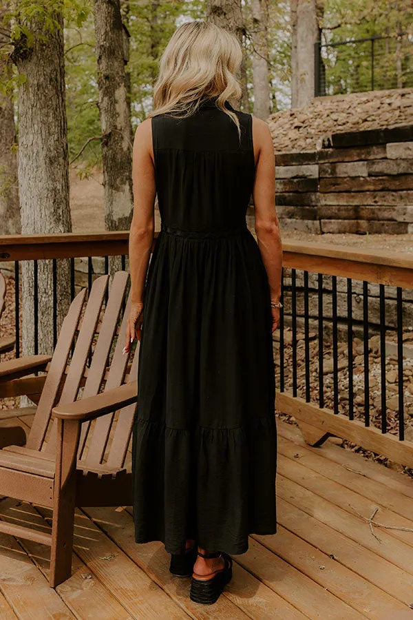 Graceful Moments Button Down Midi Dress in Black sold by Impressions product image thumbnail 4