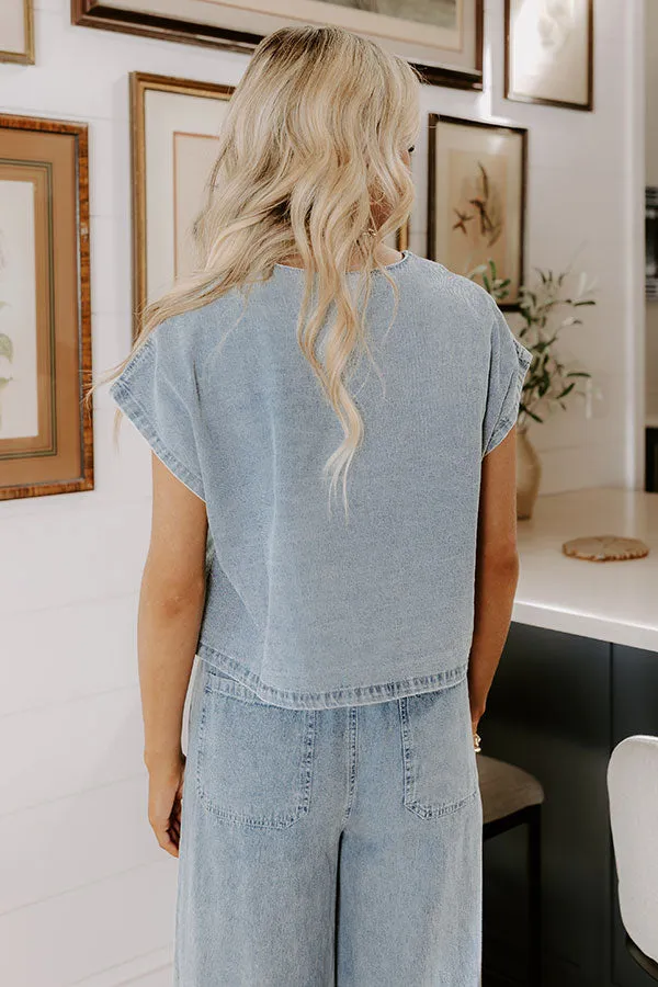 Total Flirt Front Tie Denim Top sold by Impressions product image thumbnail 4