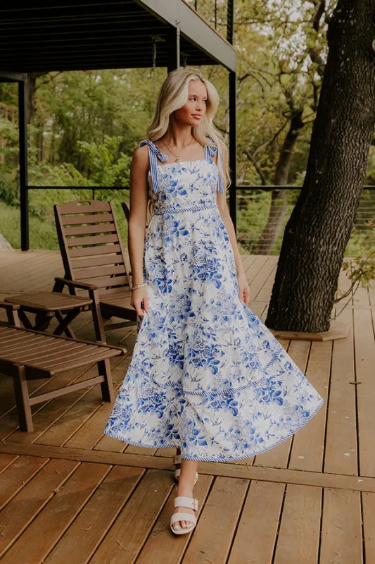 Graceful Smile Floral Maxi Dress made by entro