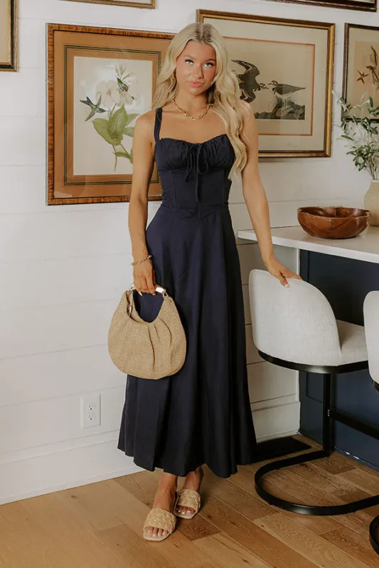 Willow Whisper Linen-Blend Midi Dress sold by Impressions