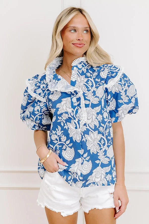 Sunday Chic Floral Top in Blue sold by Impressions product image thumbnail 5