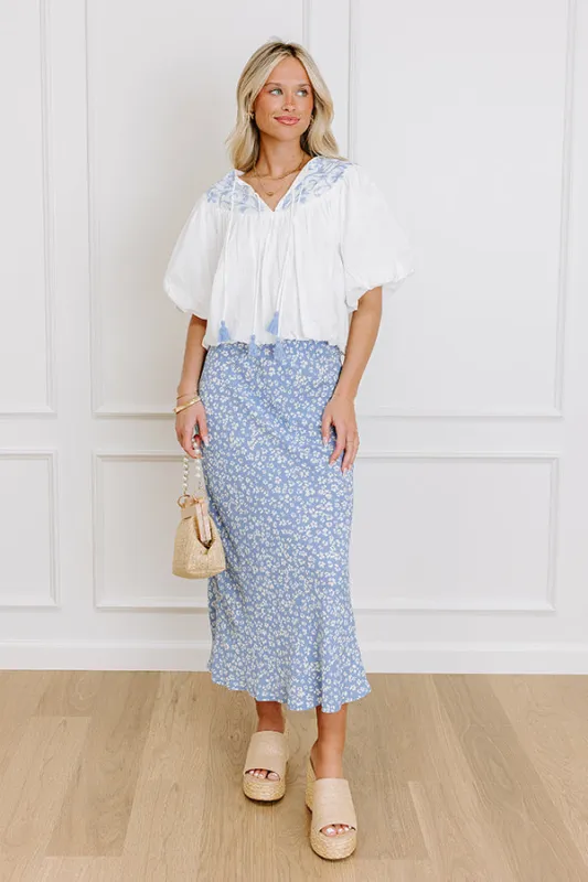 Antigua Bound Embroidered Top in White sold by Impressions