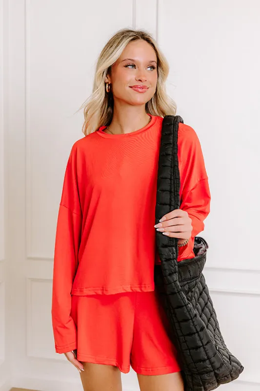 Flight Plans Knit Tee in Scarlet sold by Impressions