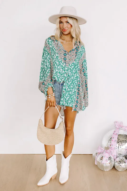 Tucson Brunch Button Up in Green sold by Impressions