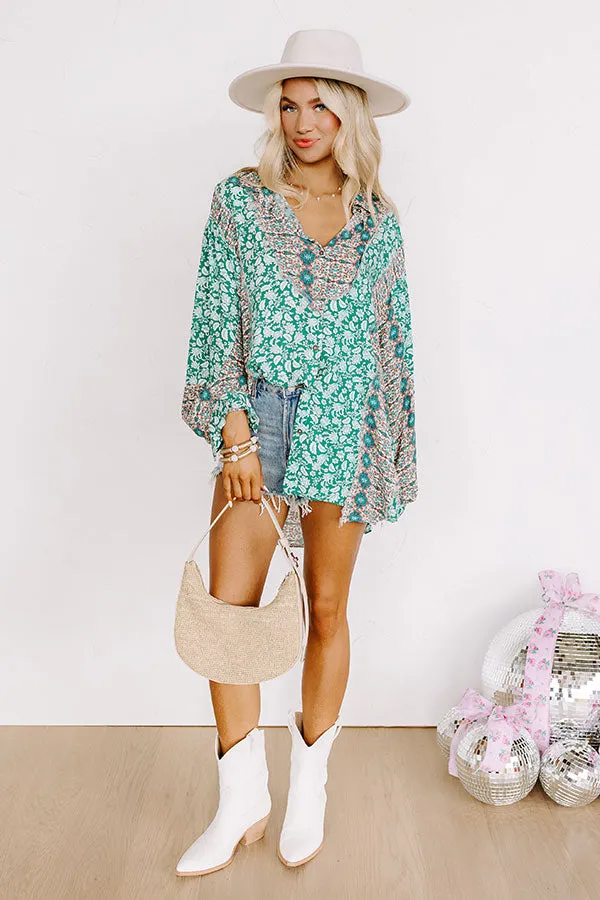 Tucson Brunch Button Up in Green sold by Impressions