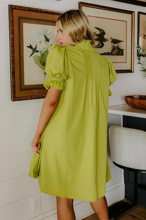 Sweet Energy Pleated Mini Dress in Lime Punch sold by Impressions product image thumbnail 4