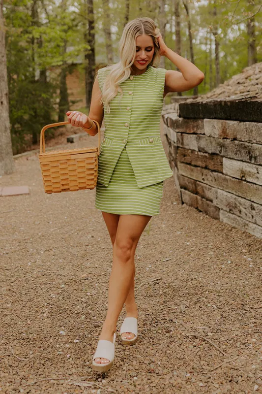 Soho Chic High Waist Stripe Mini Skirt sold by Impressions