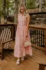 Graceful Moments Button Down Midi Dress in Pink sold by Impressions