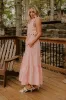 Graceful Moments Button Down Midi Dress in Pink sold by Impressions