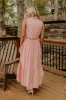 Graceful Moments Button Down Midi Dress in Pink sold by Impressions