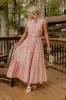 Graceful Moments Button Down Midi Dress in Pink sold by Impressions