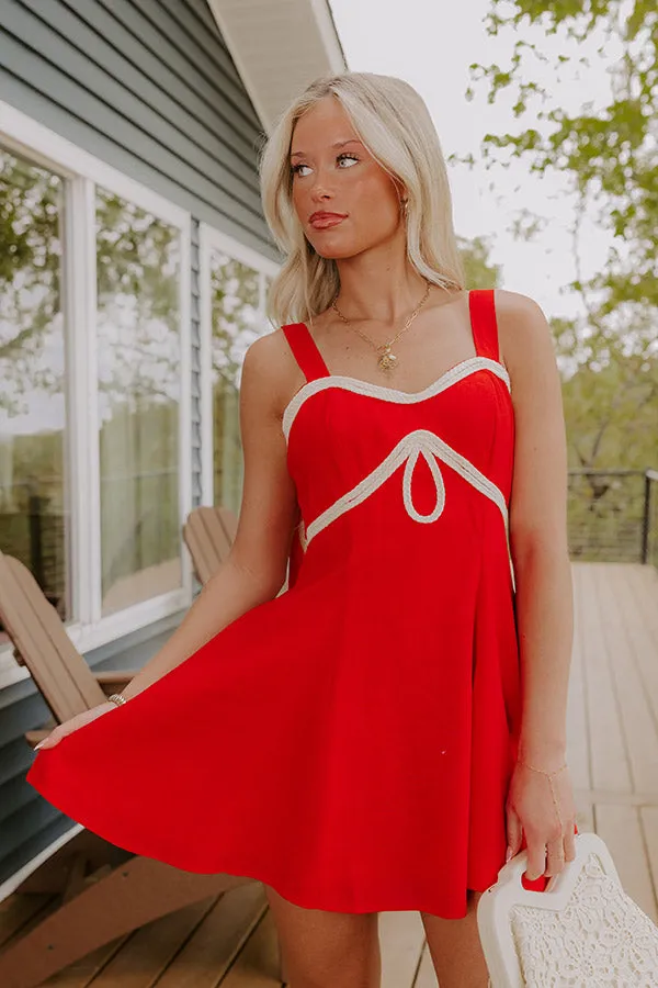 Sweet Talk Linen-Blend Mini Dress in Red sold by Impressions product image thumbnail 5