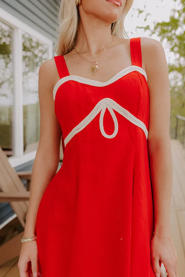 Sweet Talk Linen-Blend Mini Dress in Red sold by Impressions product image thumbnail 3