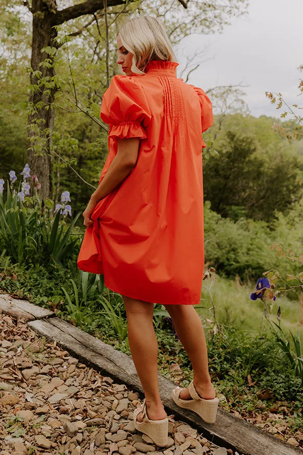 Sweet Energy Pleated Mini Dress in Tangerine sold by Impressions product image thumbnail 4