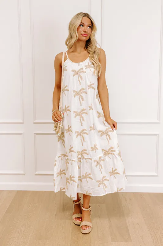 Palm Trees Please Embroidered Midi Dress sold by Impressions