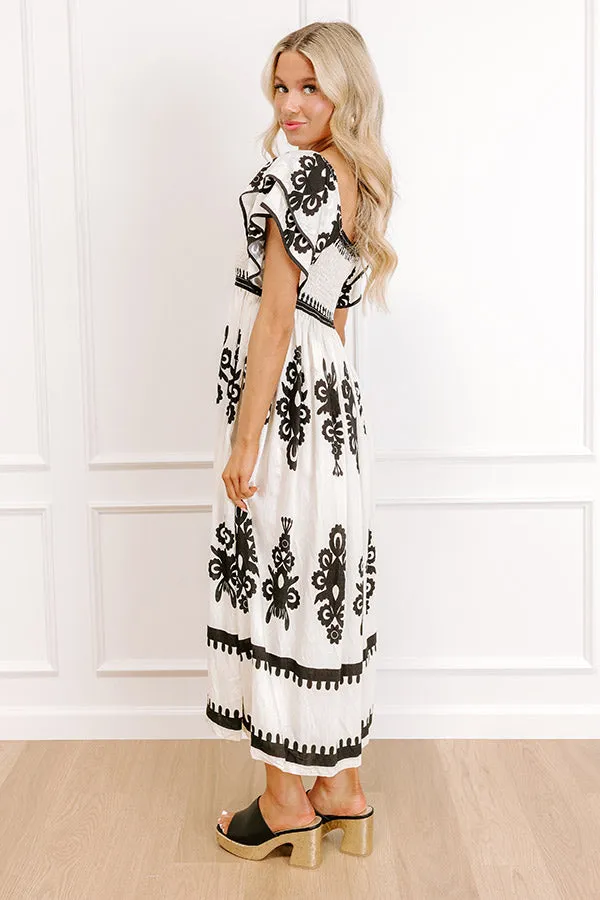 Bungalow Party Smocked Midi Dress in Cream sold by Impressions product image thumbnail 4