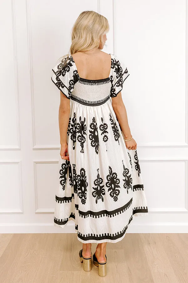 Bungalow Party Smocked Midi Dress in Cream sold by Impressions product image thumbnail 5