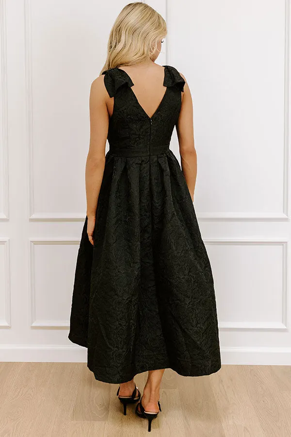 Twilight Garden Jacquard Midi Dress in Black sold by Impressions product image thumbnail 3