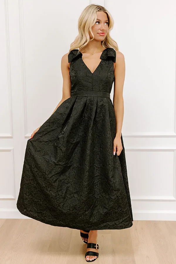 Twilight Garden Jacquard Midi Dress in Black sold by Impressions product image thumbnail 4