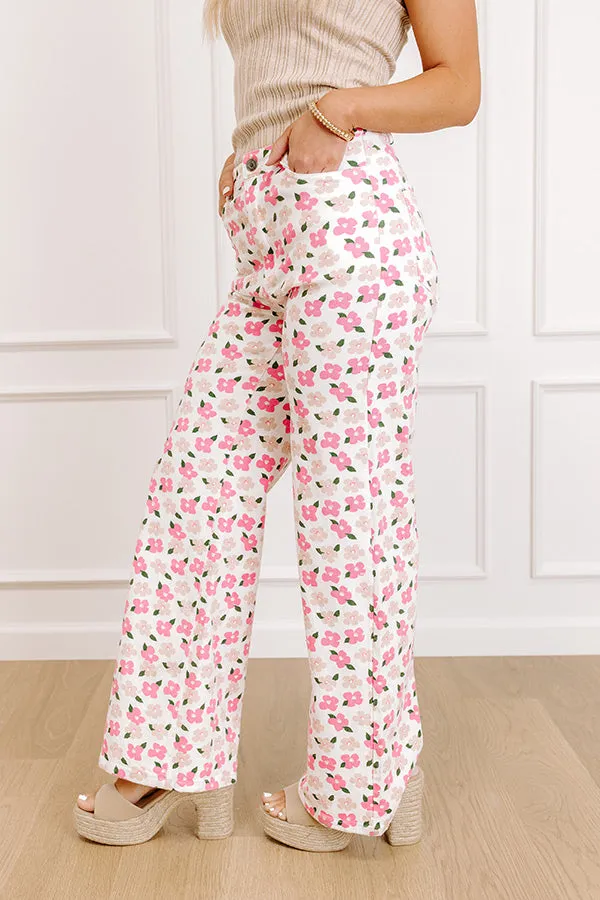 The Poppy High Waist Floral Wide Leg Pants in Pink sold by Impressions product image thumbnail 2