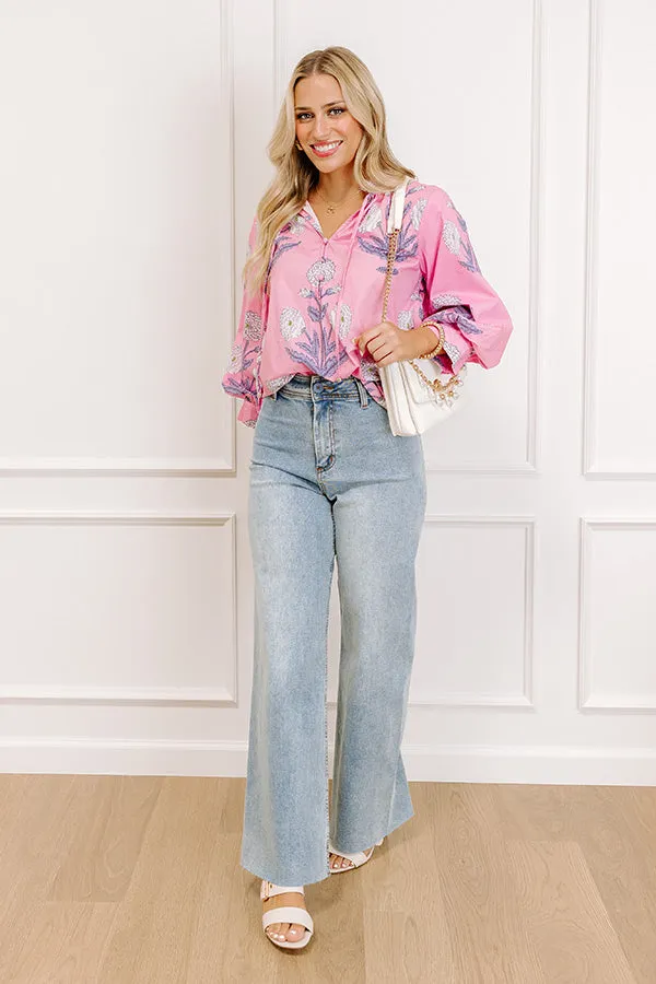 Botanical Brunch Floral Top in Pink sold by Impressions product image thumbnail 2