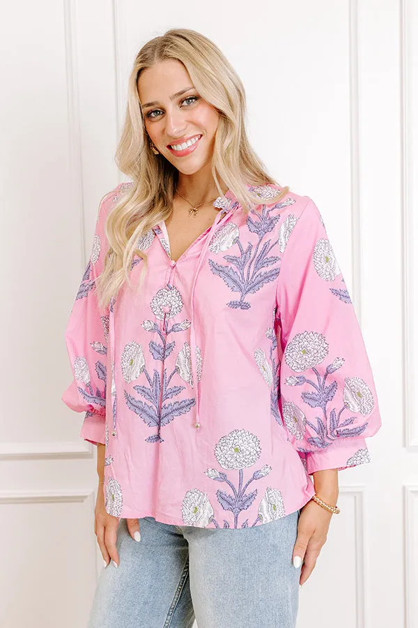 Botanical Brunch Floral Top in Pink sold by Impressions product image thumbnail 3