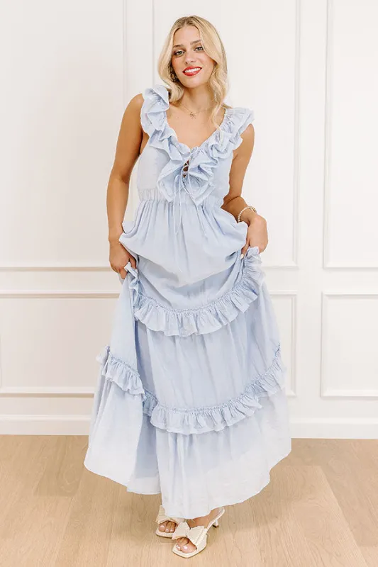 Chateau Vineyard Front Tie Maxi Dress sold by Impressions
