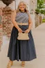 Brunch On The Pier Stripe Mid Dress Curves sold by Impressions