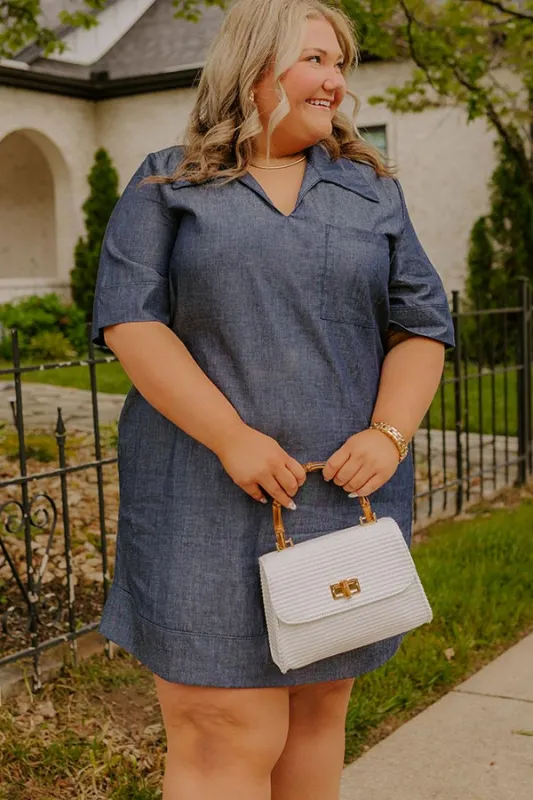 Casual Hangout Chambray Mini Dress Curves sold by Impressions