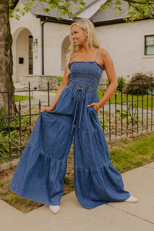 Show Stopper Wide Leg Denim Jumpsuit sold by Impressions