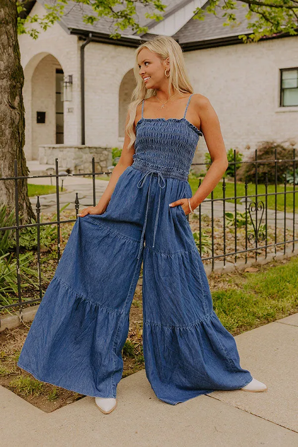Show Stopper Wide Leg Denim Jumpsuit sold by Impressions