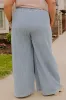 The Olive High Waist Wide Leg Chambray Pants Curves sold by Impressions