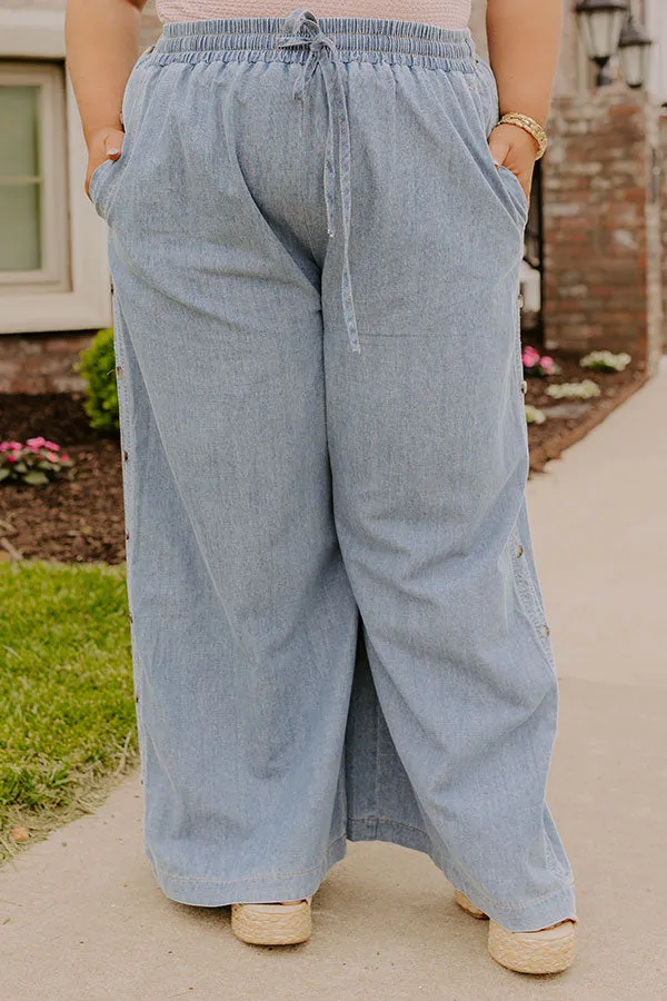 The Olive High Waist Wide Leg Chambray Pants Curves sold by Impressions product image thumbnail 2