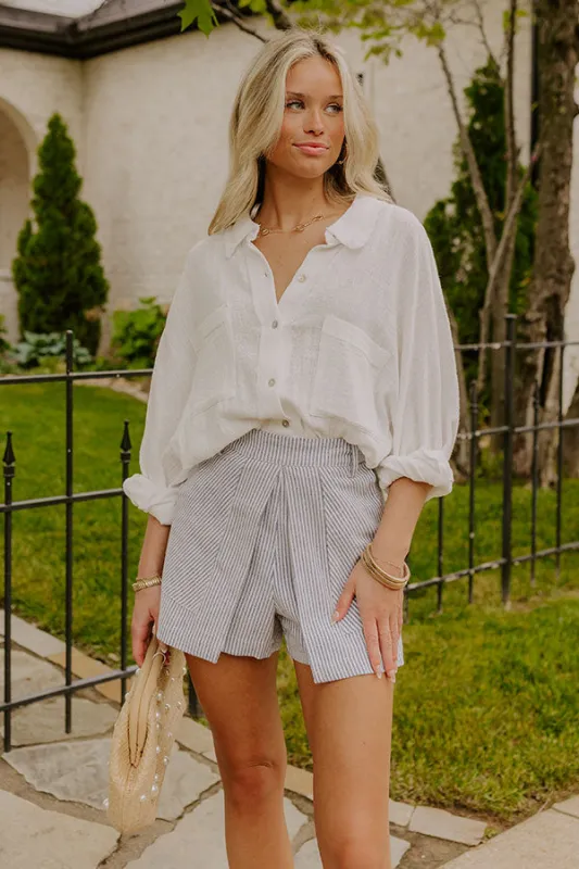 The Sam High Waist Stripe Skort in Blue sold by Impressions