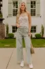 The Lorelai High Waist Pearl Embellished Jean in Pear sold by Impressions