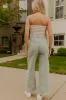 The Lorelai High Waist Pearl Embellished Jean in Pear sold by Impressions