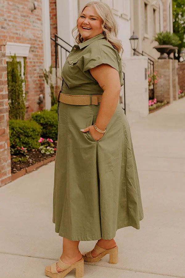 Chic Cityscape Button Down Midi Dress Curves sold by Impressions product image thumbnail 4