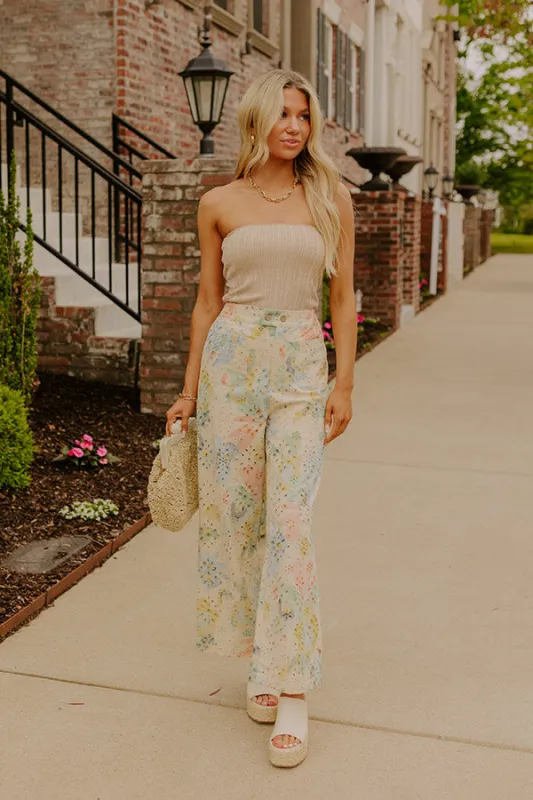 The Florence High Waist Floral Eyelet Pants sold by Impressions