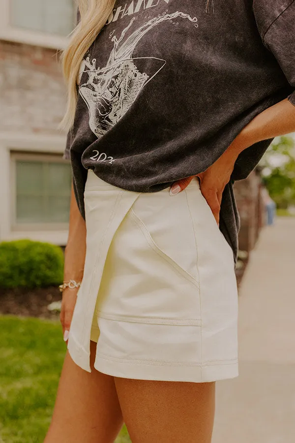 The Zailey High Waist Skort in French Vanilla sold by Impressions product image thumbnail 3